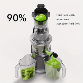 Cold Press Juicer Machine, SiFENE Slow Masticating Juicer, 83mm Wide Chute For Whole Fruits & Vegetables, Easy To Clean, High Yield, Non BPA, Gray